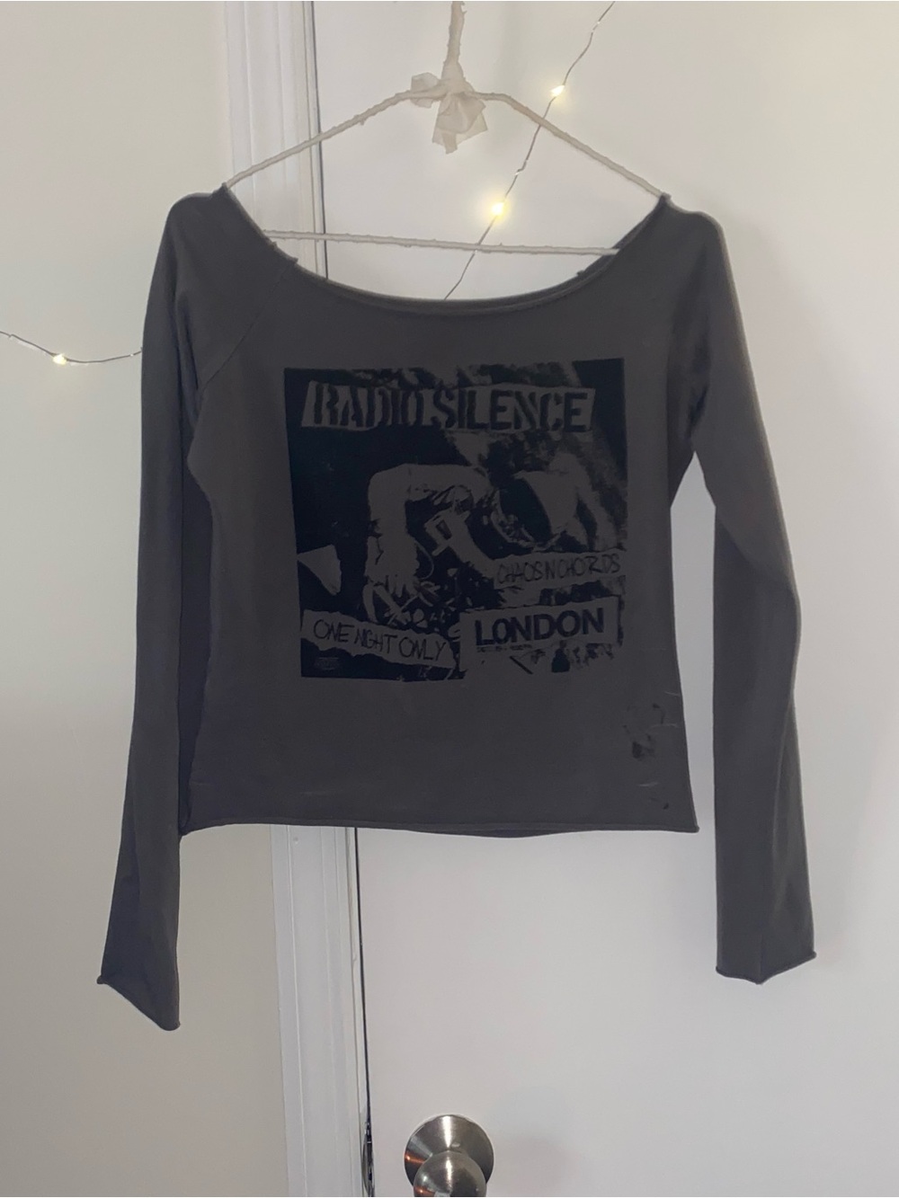 Brandy Melville Gray Graphic Long-Sleeve Tee